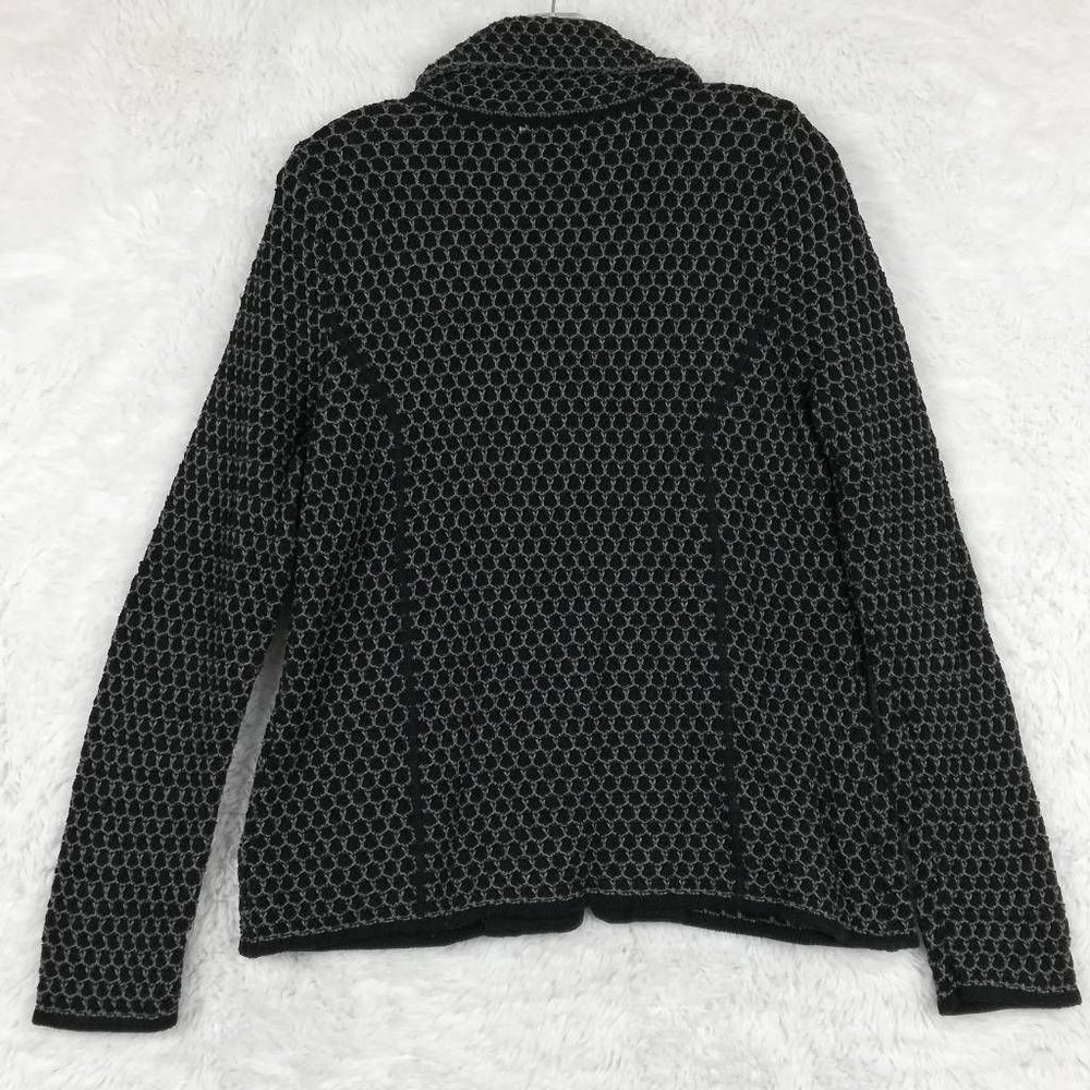 Pendleton Womens Jacket Knit Black Geometric Butt… - image 2